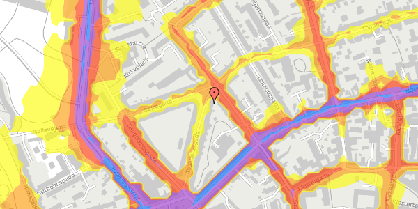 Trafikstøjkort på Grønningen 3, 1. th, 8000 Aarhus C