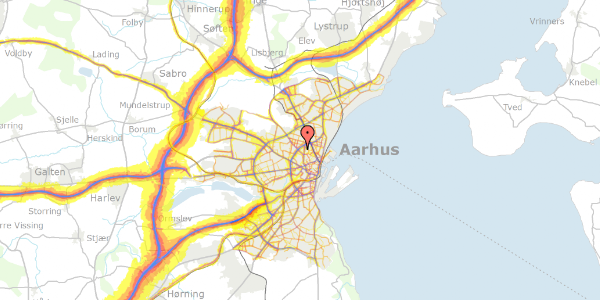 Trafikstøjkort på Gustav Wieds Vej 9, 2. tv, 8000 Aarhus C