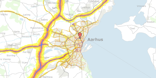 Trafikstøjkort på Gustav Wieds Vej 27, 2. th, 8000 Aarhus C