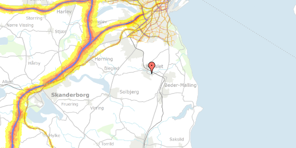 Trafikstøjkort på Gyldenkronesvej 5, 8320 Mårslet