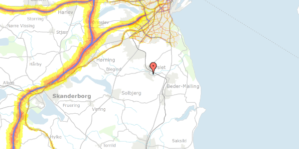 Trafikstøjkort på Gyldenkronesvej 14, 8320 Mårslet