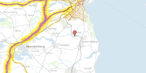 Trafikstøjkort på Gyldenkronesvej 42, 8320 Mårslet