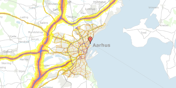 Trafikstøjkort på Gyldenløvesgade 9, 2. tv, 8200 Aarhus N