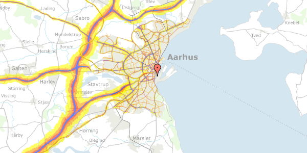 Trafikstøjkort på Hendrik Pontoppidans Gade 2, 4. th, 8000 Aarhus C