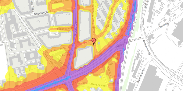 Trafikstøjkort på Hendrik Pontoppidans Gade 28, 2. th, 8000 Aarhus C