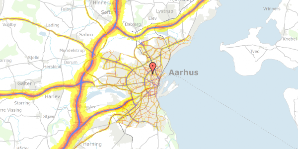 Trafikstøjkort på H.V. Kaalunds Vej 1, 1. tv, 8000 Aarhus C