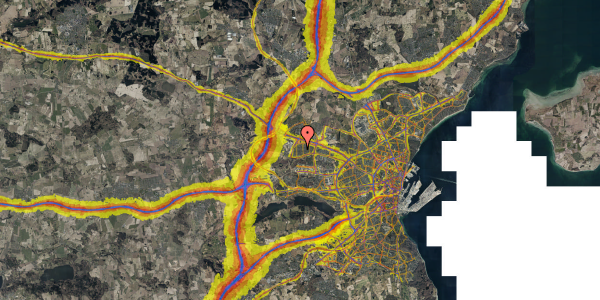 Trafikstøjkort på Halmøvænget 45, 8381 Tilst