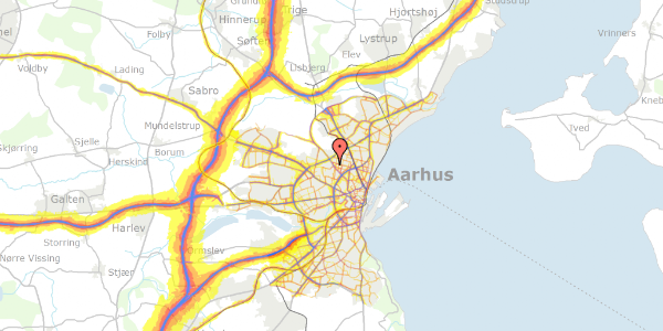 Trafikstøjkort på Hammershusvej 43, st. th, 8210 Aarhus V