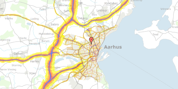 Trafikstøjkort på Hammershusvej 45, st. tv, 8210 Aarhus V