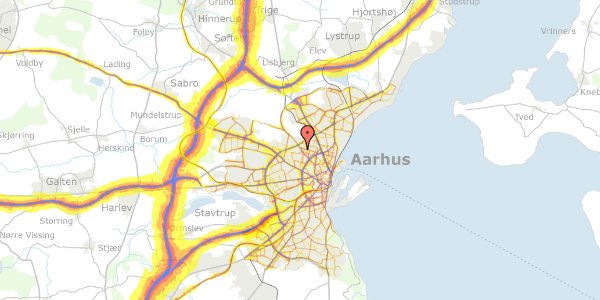 Trafikstøjkort på Hammershusvej 54, 1. th, 8210 Aarhus V