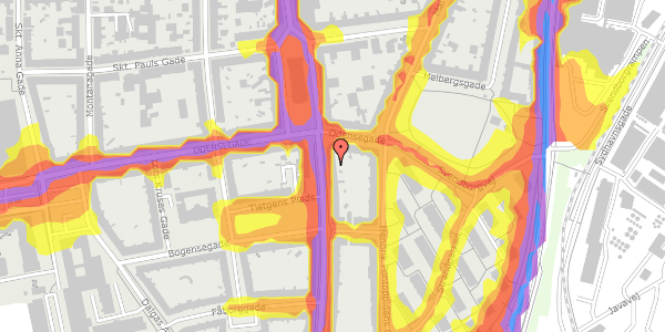 Trafikstøjkort på Hans Broges Gade 3, 1. tv, 8000 Aarhus C