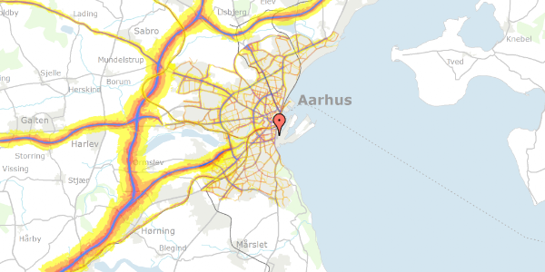 Trafikstøjkort på Hans Broges Gade 17, st. th, 8000 Aarhus C