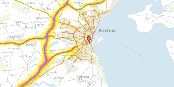 Trafikstøjkort på Hans Schourups Gade 7, st. th, 8000 Aarhus C