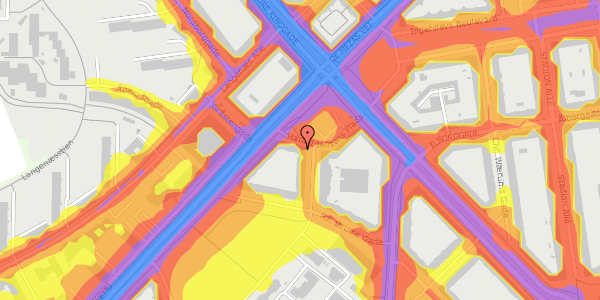 Trafikstøjkort på Harald Jensens Plads 17, st. th, 8000 Aarhus C