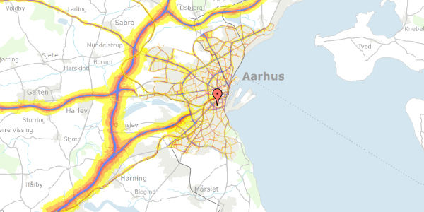 Trafikstøjkort på Harald Jensens Plads 19, 1. th, 8000 Aarhus C