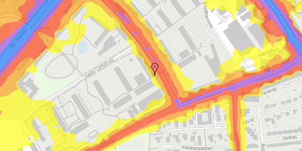 Trafikstøjkort på Hasle Centervej 161, 1. th, 8210 Aarhus V