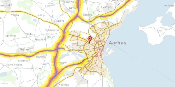 Trafikstøjkort på Hasle Centervej 165, 3. tv, 8210 Aarhus V