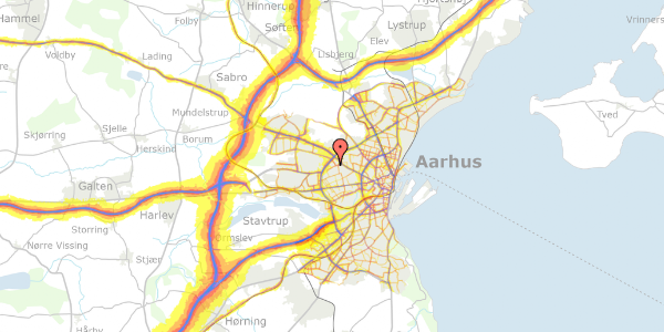 Trafikstøjkort på Hasle Centervej 233, 3. th, 8210 Aarhus V