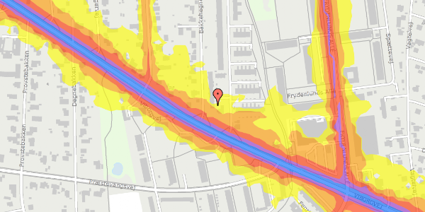 Trafikstøjkort på Haslevangsvej 1B, 8210 Aarhus V