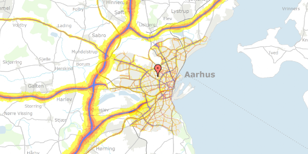 Trafikstøjkort på Haslevangsvej 1R, 8210 Aarhus V