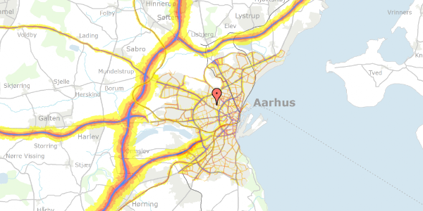 Trafikstøjkort på Haslevangsvej 7, 8210 Aarhus V