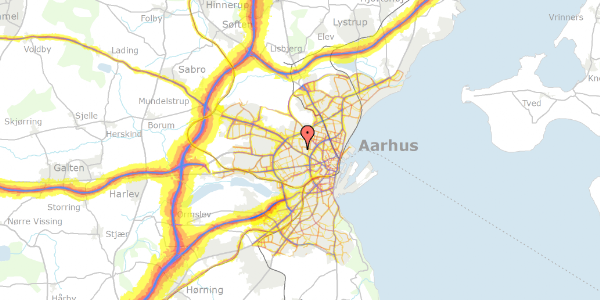 Trafikstøjkort på Haslevangsvej 12D, 8210 Aarhus V