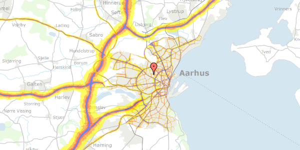 Trafikstøjkort på Haslevangsvej 14C, 8210 Aarhus V