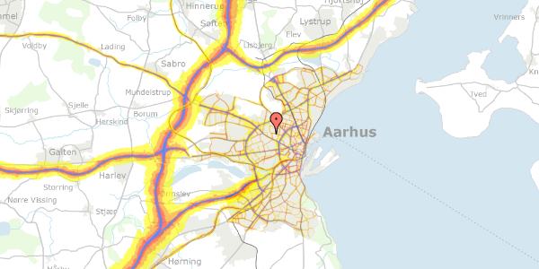 Trafikstøjkort på Haslevangsvej 23, 8210 Aarhus V