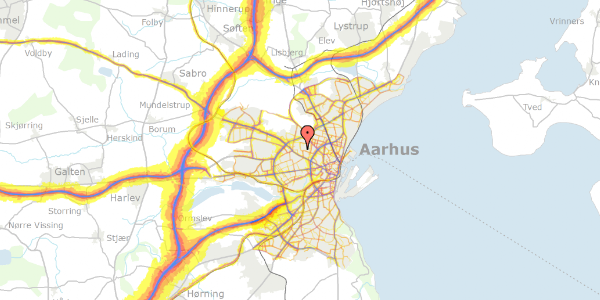 Trafikstøjkort på Haslevangsvej 39, 8210 Aarhus V