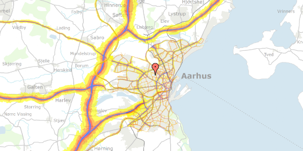 Trafikstøjkort på Haslevangsvej 44, 8210 Aarhus V