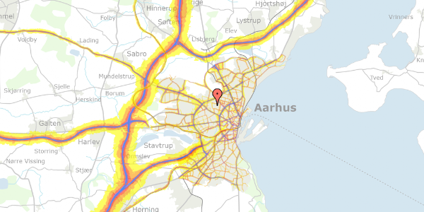 Trafikstøjkort på Haslevangsvej 55, 8210 Aarhus V