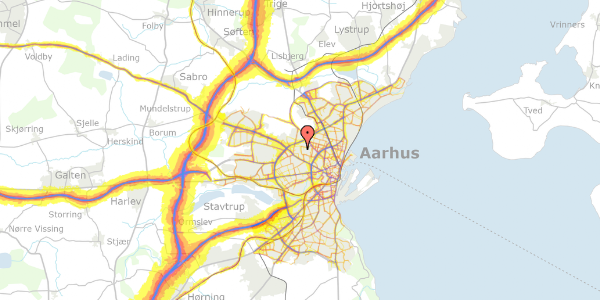 Trafikstøjkort på Haslevangsvej 59, 8210 Aarhus V