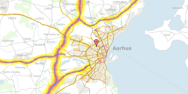 Trafikstøjkort på Haslevangsvej 65, 8210 Aarhus V