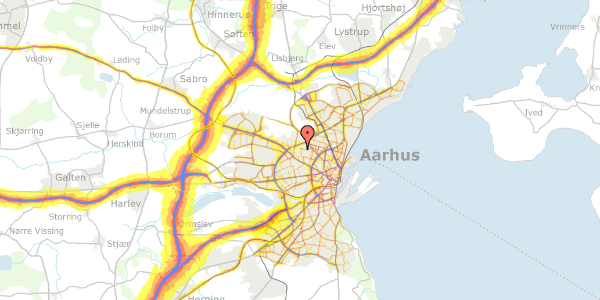 Trafikstøjkort på Haslevangsvej 69, 8210 Aarhus V