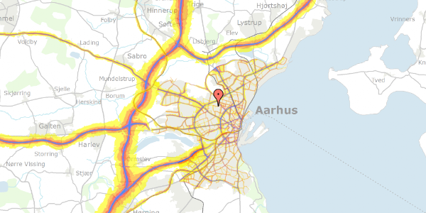 Trafikstøjkort på Haslevangsvej 72, 8210 Aarhus V