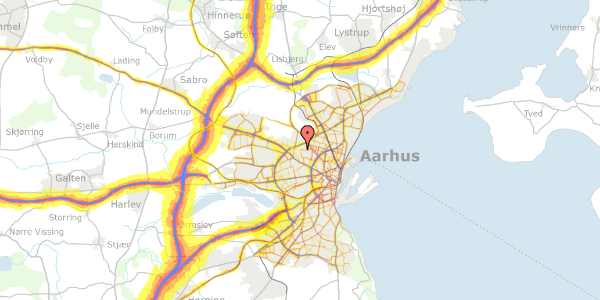 Trafikstøjkort på Haslevangsvej 75, 8210 Aarhus V