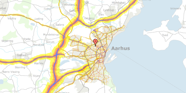 Trafikstøjkort på Haslevangsvej 76B, 8210 Aarhus V