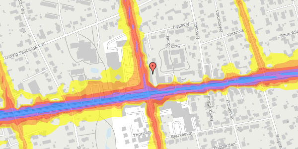 Trafikstøjkort på Haslevej 6, 1. th, 8230 Åbyhøj