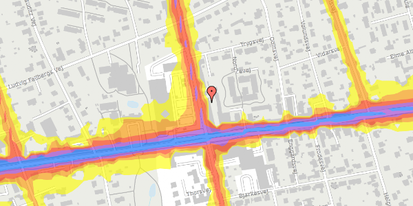 Trafikstøjkort på Haslevej 8A, st. , 8230 Åbyhøj