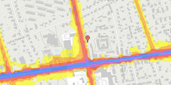 Trafikstøjkort på Haslevej 12D, 8230 Åbyhøj