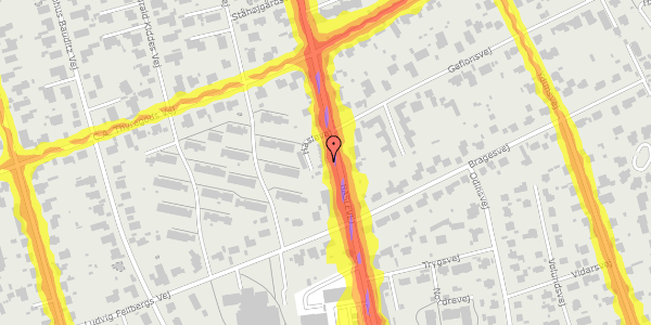 Trafikstøjkort på Haslevej 33, 8230 Åbyhøj