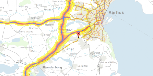 Trafikstøjkort på Hasseltoften 9, 8361 Hasselager