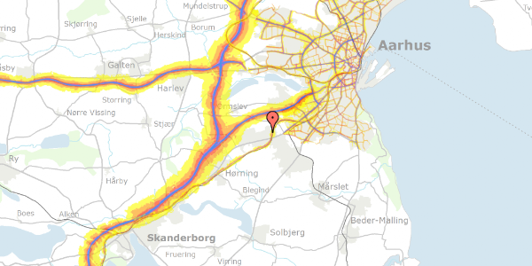 Trafikstøjkort på Hasseltoften 14, 8361 Hasselager