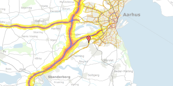 Trafikstøjkort på Hasseltoften 16, 8361 Hasselager