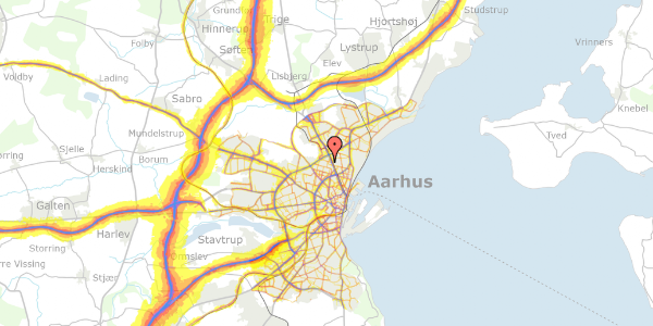 Trafikstøjkort på Haugesundsvej 19, 8200 Aarhus N