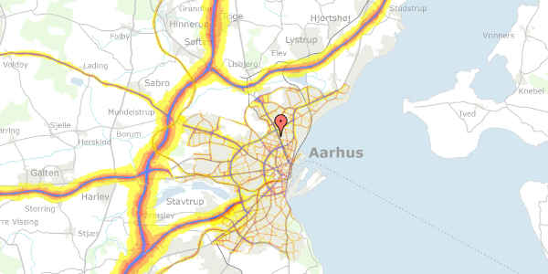 Trafikstøjkort på Haugesundsvej 21, 8200 Aarhus N