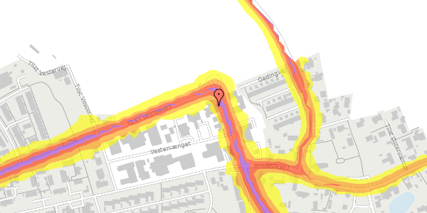 Trafikstøjkort på Havkærvej 2, 8381 Tilst