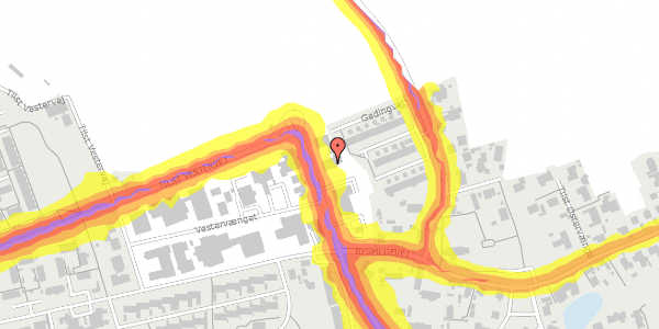 Trafikstøjkort på Havkærvej 3, 8381 Tilst