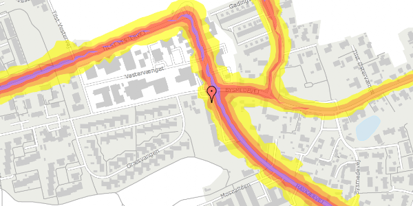 Trafikstøjkort på Havkærvej 12B, 8381 Tilst