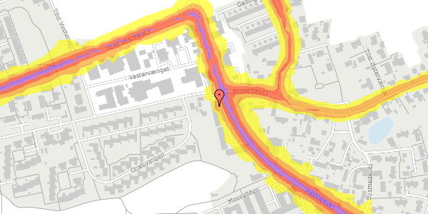 Trafikstøjkort på Havkærvej 12C, 8381 Tilst